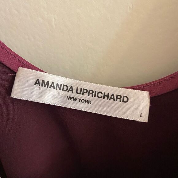 Amanda Uprichard Marnie Floral Shift Dress Mini Sleeveless Burgundy - Picture 4 of 6